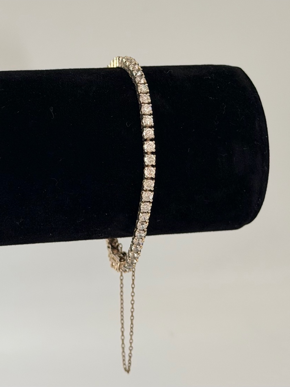 Elegant 925 Gold-Tone Sterling Silver CZ Stone Classic Tennis Bracelet